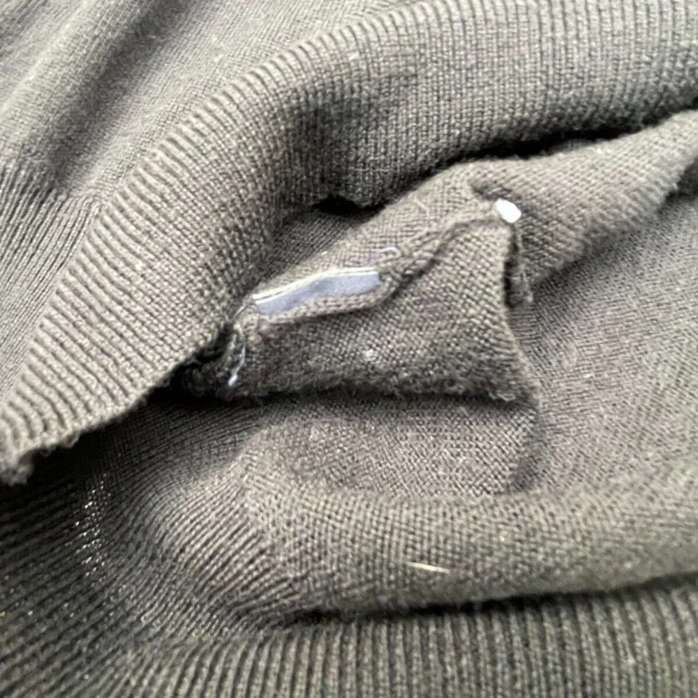 Valentino Men Sweater Black Long Sleeve Pull Over V Neck Size 56 XXL Authentic - Picture 9 of 9